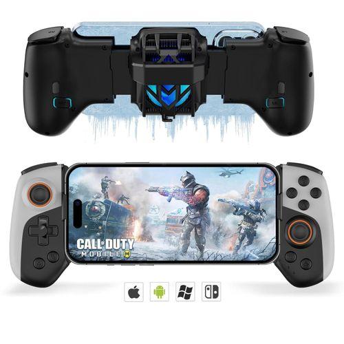 Manette de jeu télescopique 2 en 1, contrôleur de jeu mobile sans fil, manette de refroidissement pour touristes