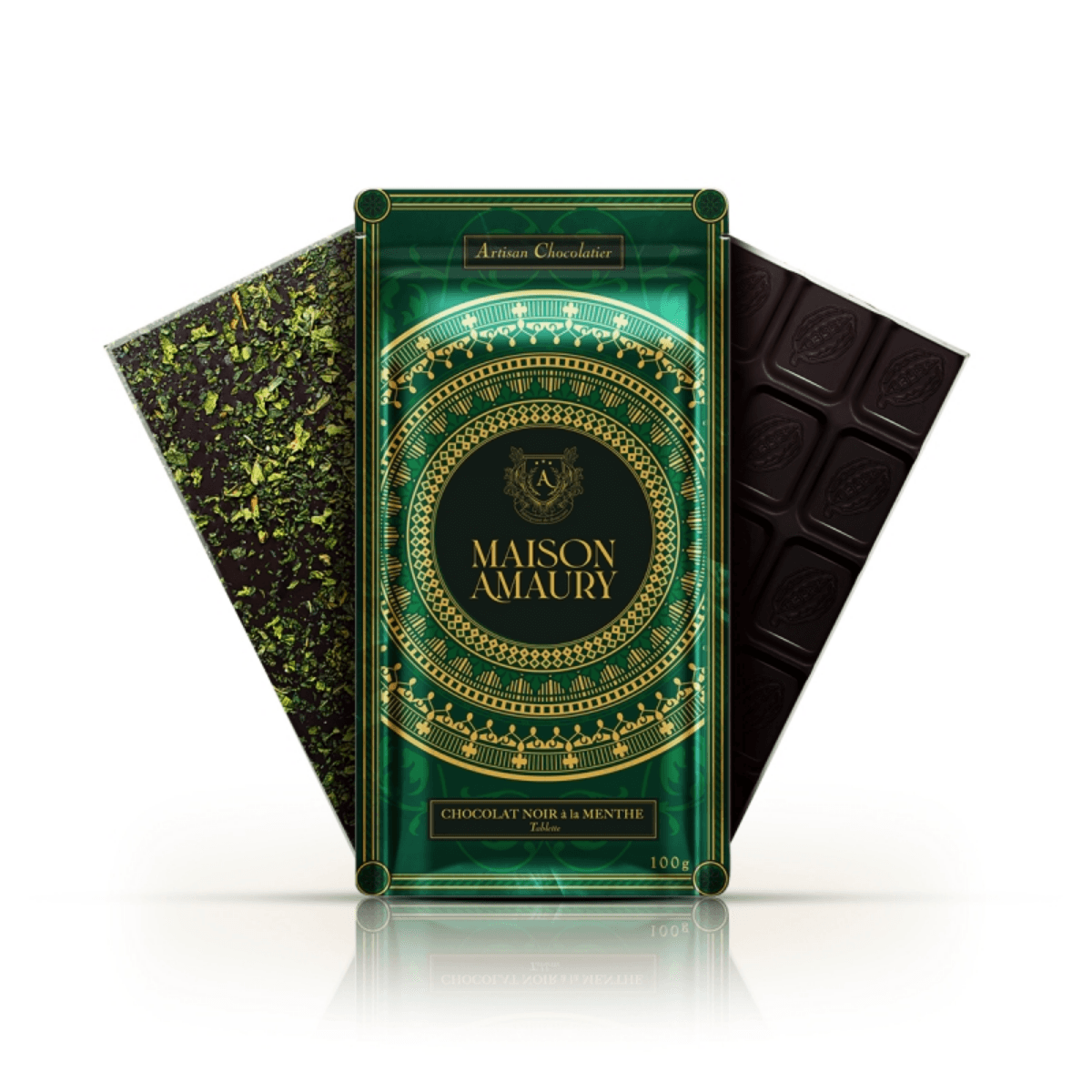 Tablette Chocolat Noir Aux Feuilles De Menthe