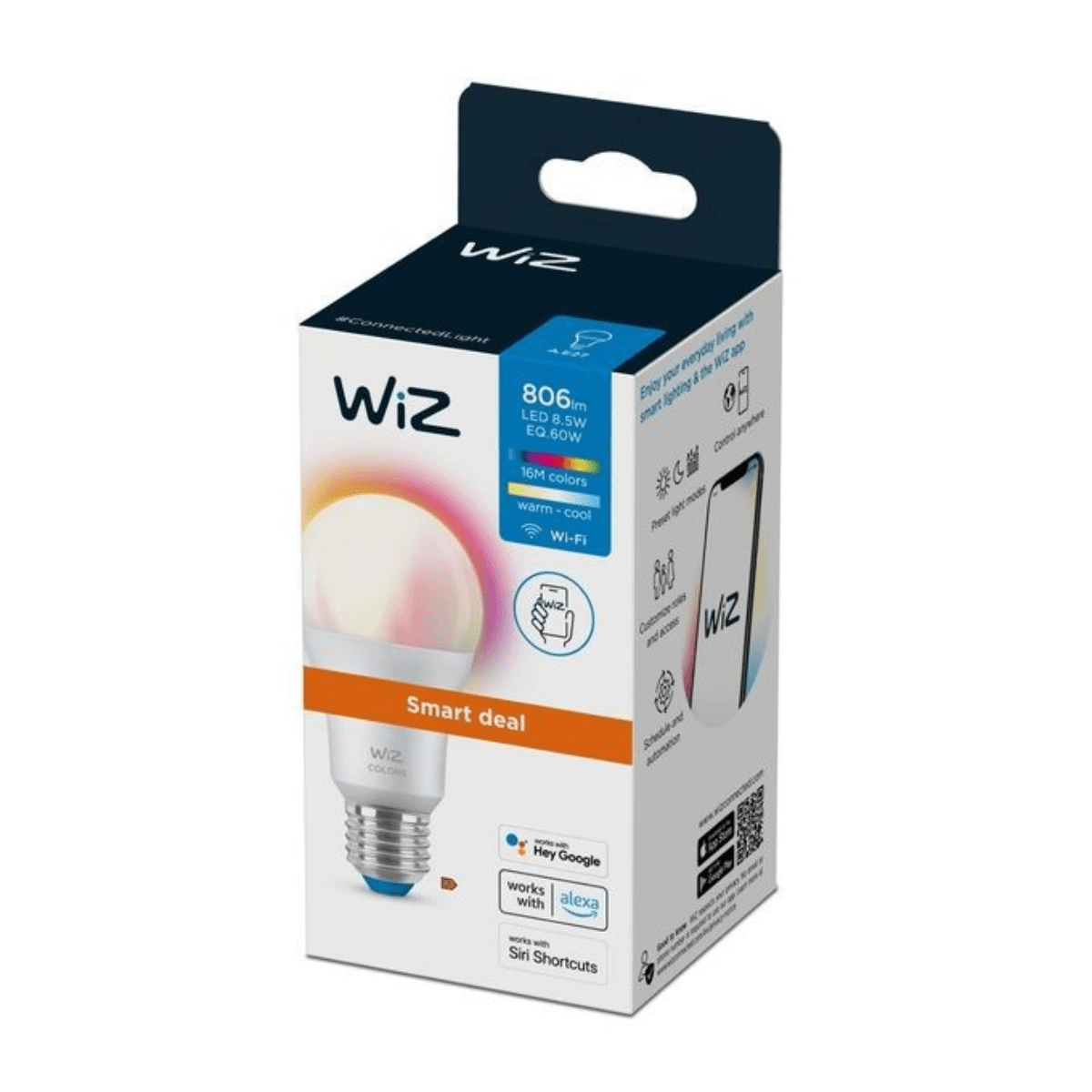 Ampoule connect  A60 E27 60W multicolore 16 millions colore Wifi Bluetooth