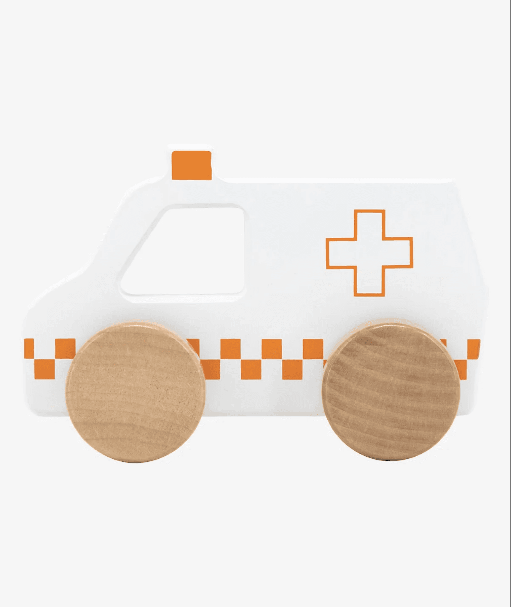 Jouet d’ambulance en bois +12M