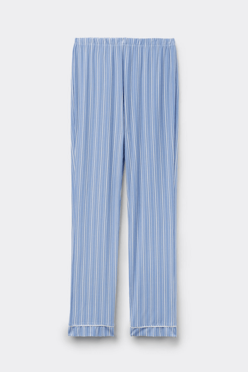 Bas De Pyjama Droit En Modal Oxford Stripes