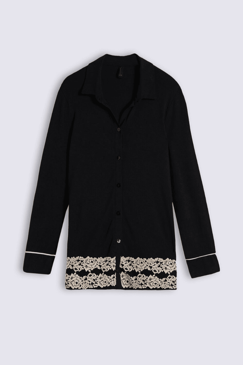 Haut De Pyjama Ouvert Devant En Modal Pretty Flowers