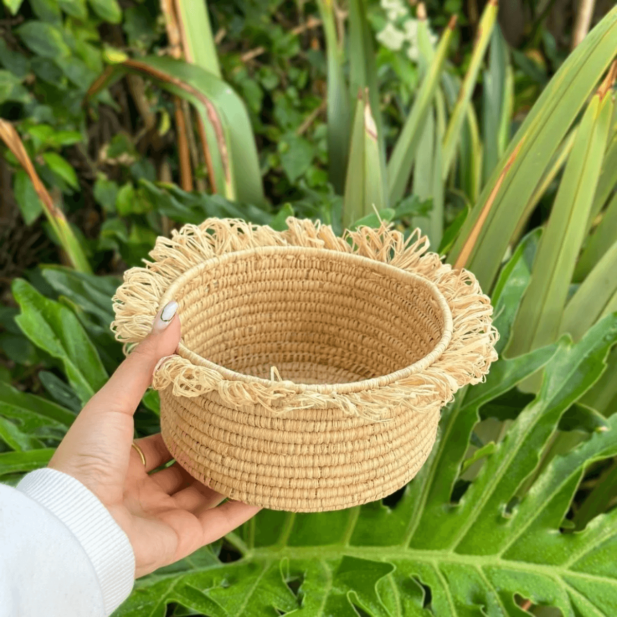 Panier Anouz à franges naturel