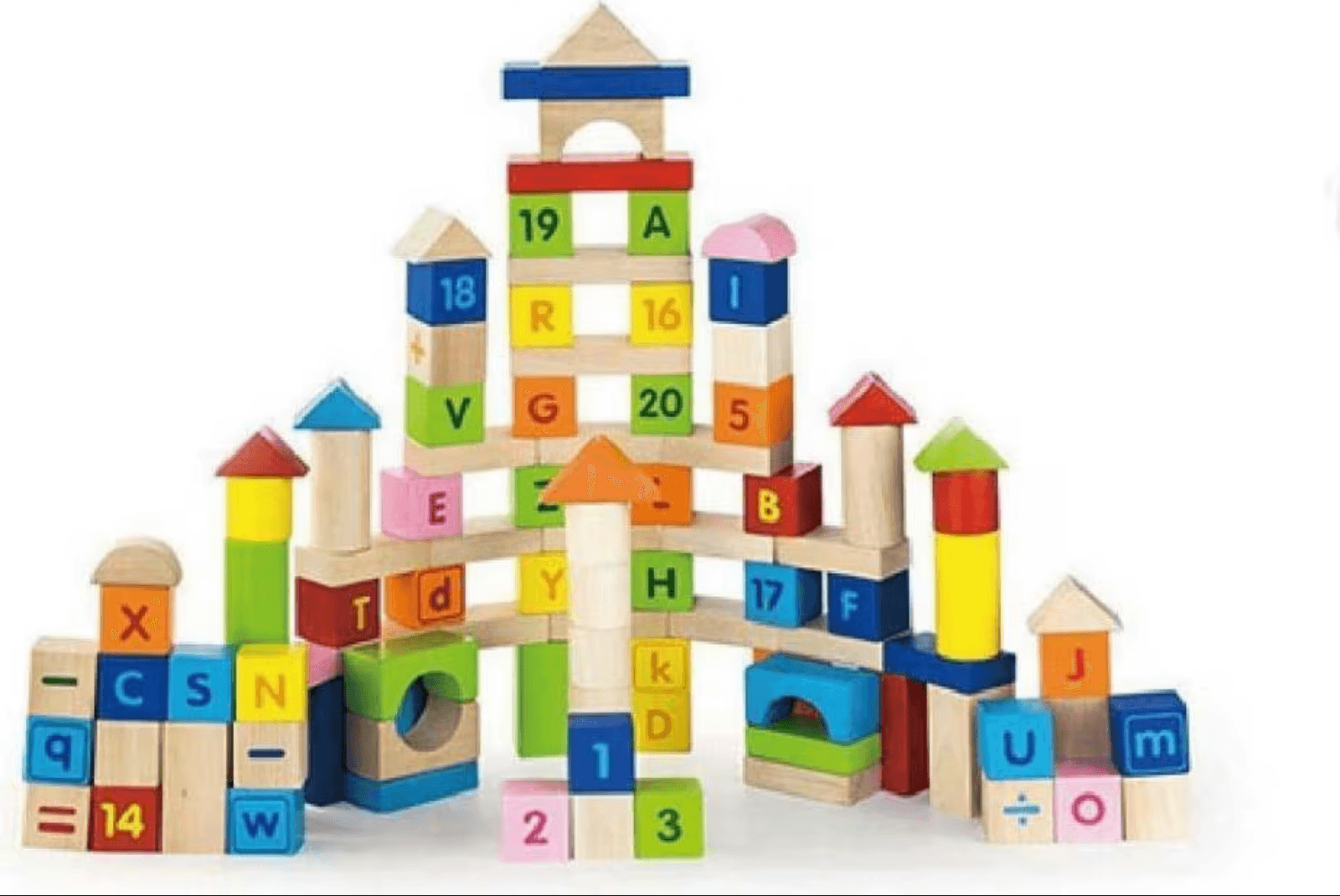 Cubes en Bois - Alphabet et Chiffres