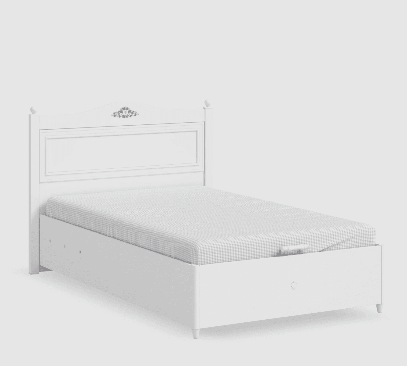 Lit Avec Rangement Rustik White (120x200 cm)