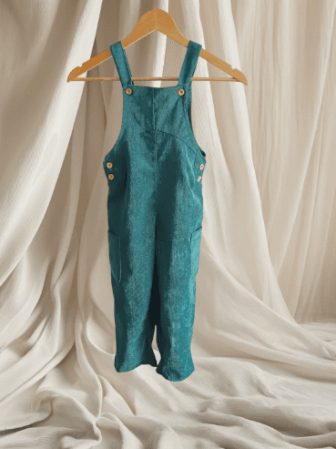 Salopette en velours pour enfant -Vert
