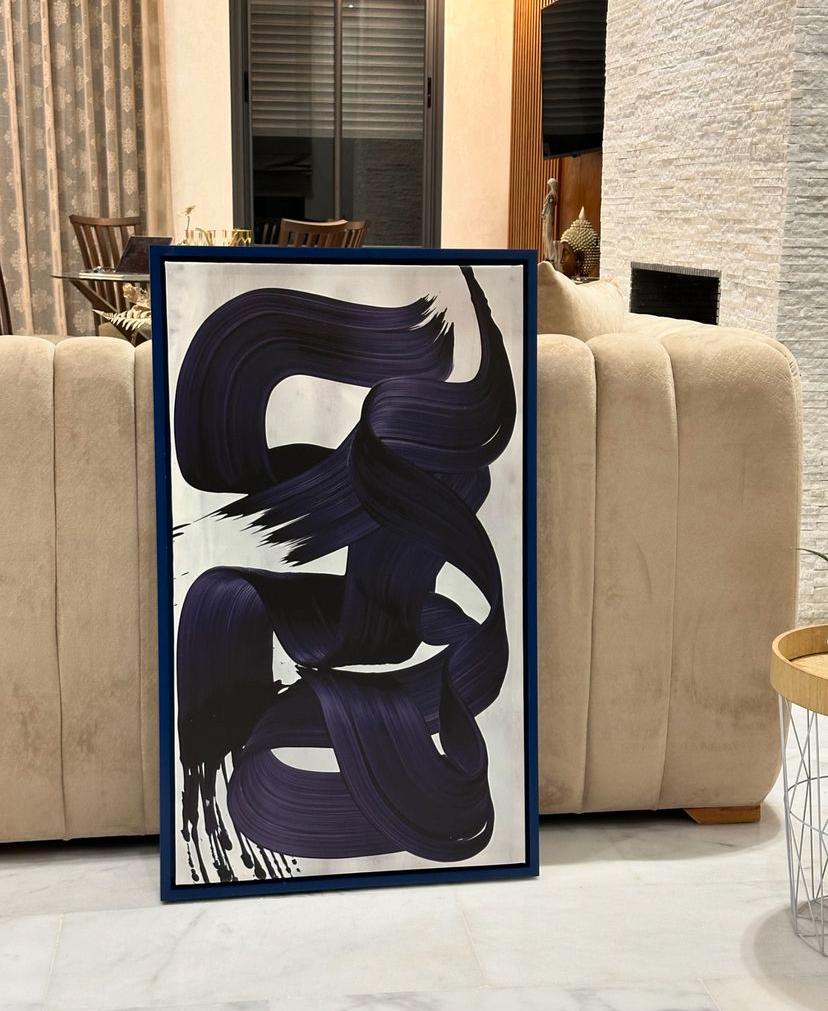 Tableau Bleu Abstrait