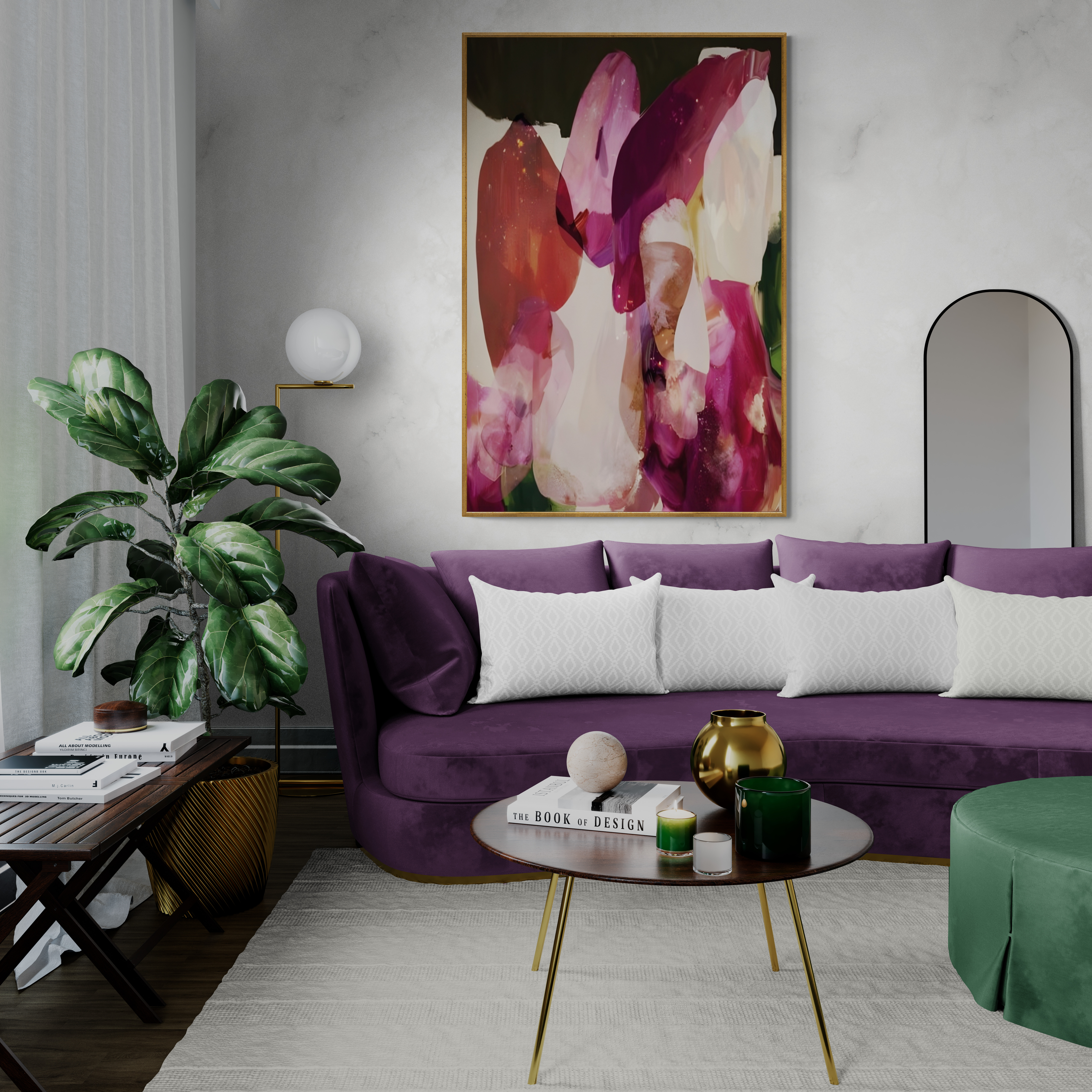 Tableau Moderne en toile de pétales