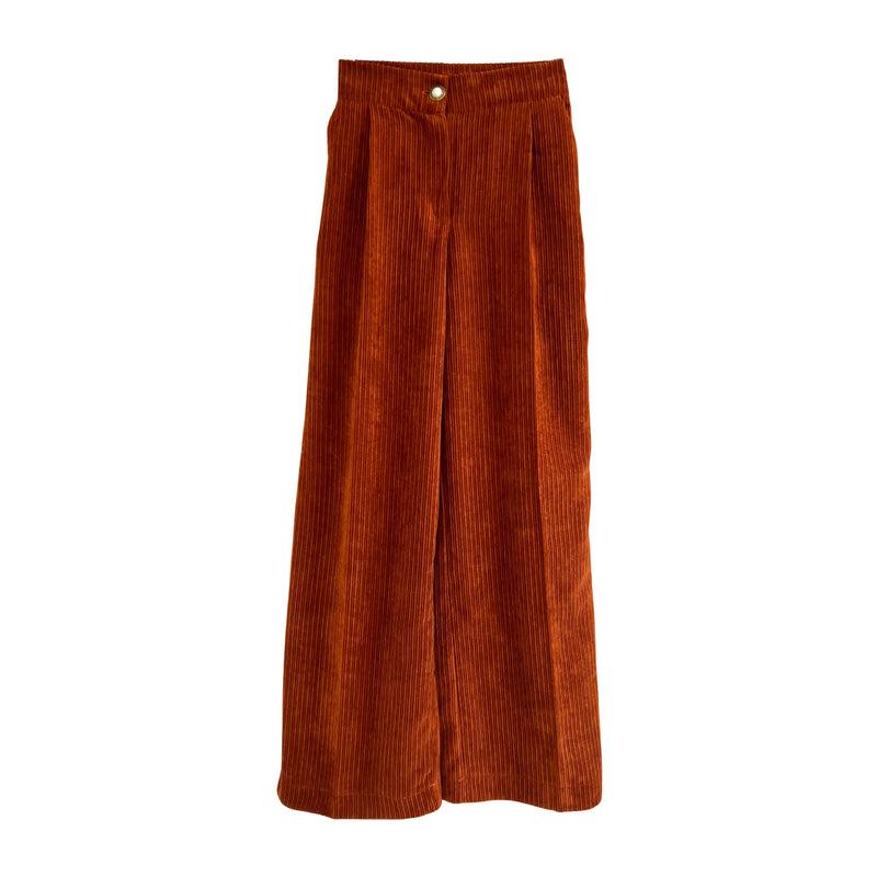 Wide-Leg Pants in Brown Corduroy