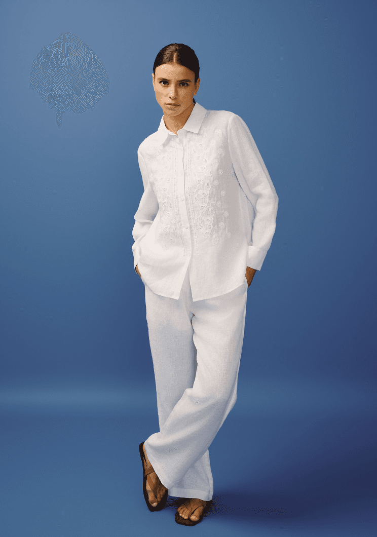 Pantalon en Lin Blanc