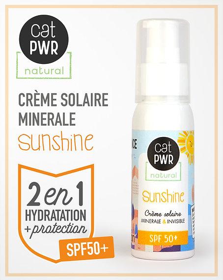 Sunshine Crème / Ecran Solaire Naturel Minéral & Invisible SPF50+