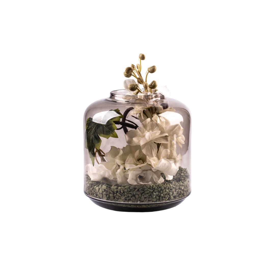 VASE CYLINDRIQUE TAUPE / MARRON