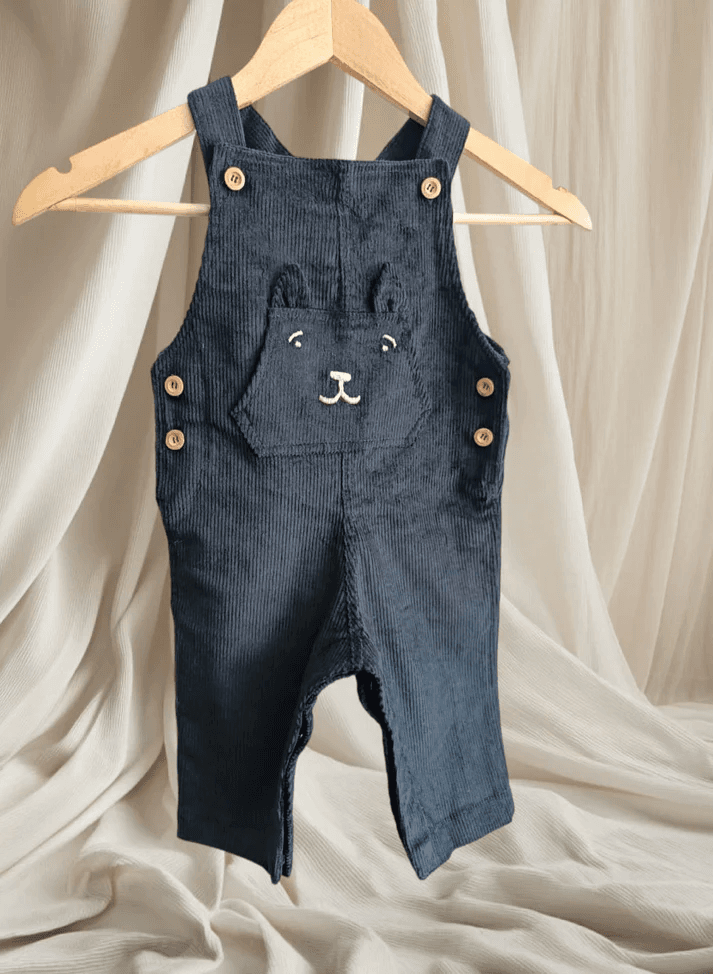 Salopette en velours pour enfant -Bleu