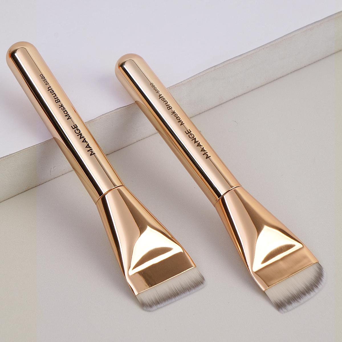 2 Pieces Makeup Brush-Gold