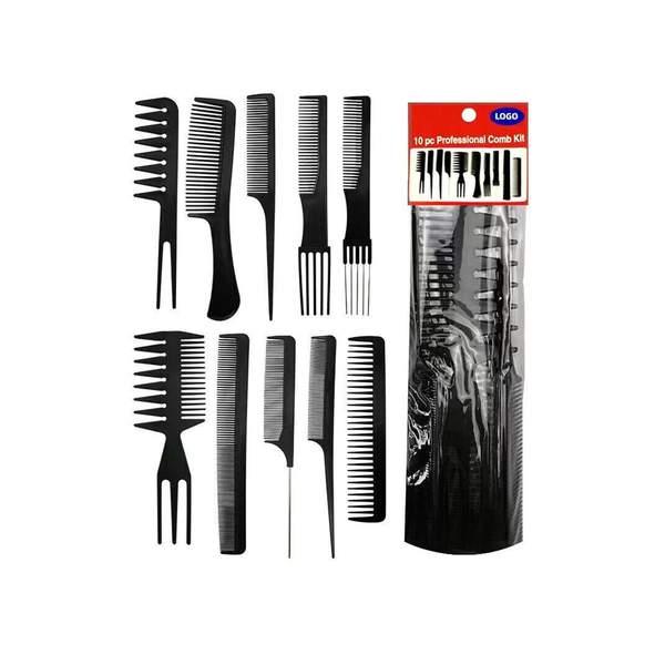 10 Pièces Peigne à Cheveux Brosse de Coiffure Noir