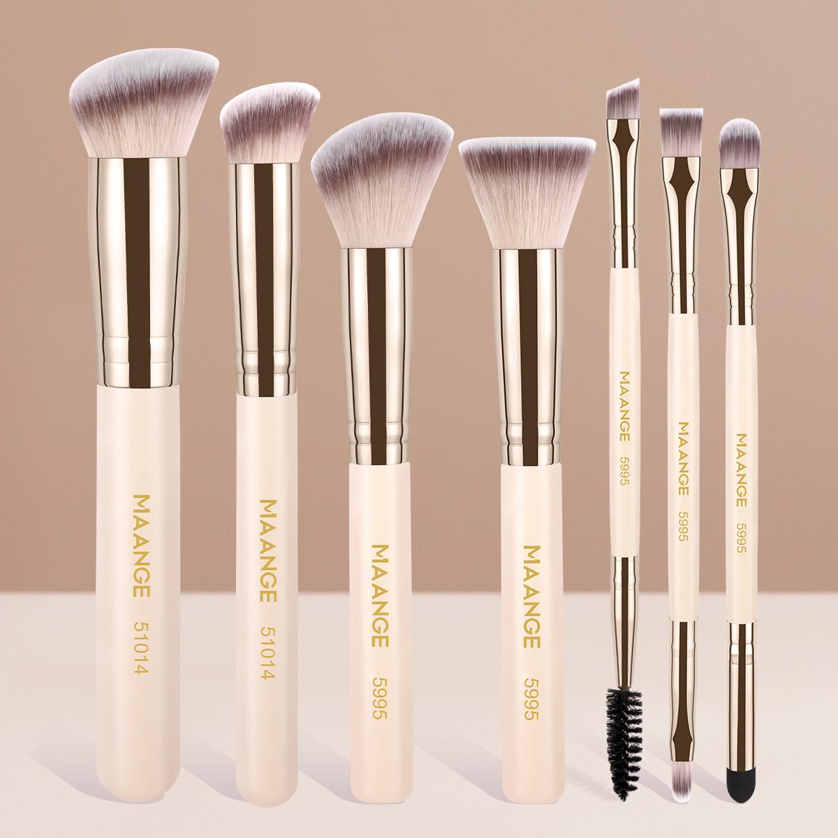 7 Pieces Makeup Brush-apricot