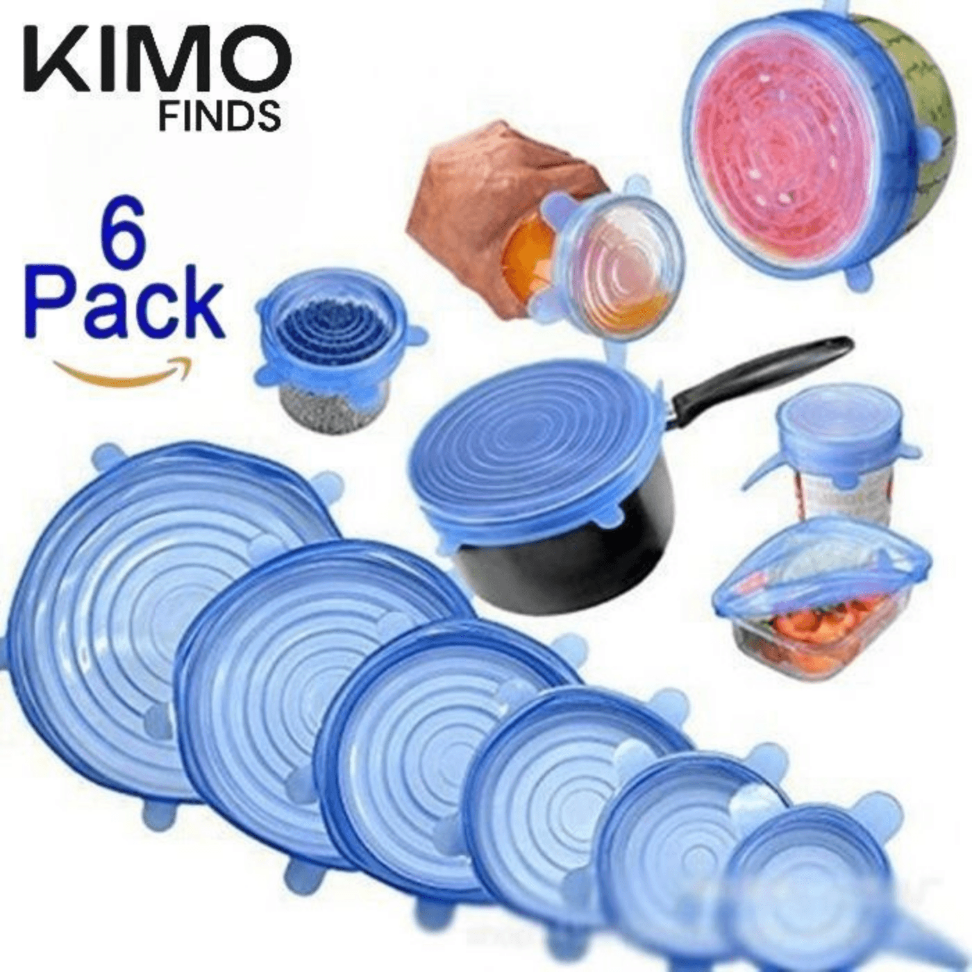 Couvercle Alimentaire Réutilisable en Silicone, 6pcs Set Couvercles Alimentaires
