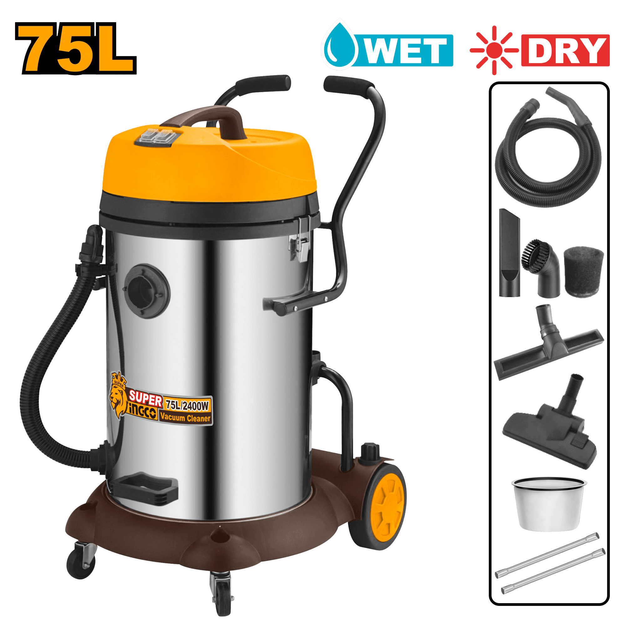 Aspirateur 2x1200W 75L