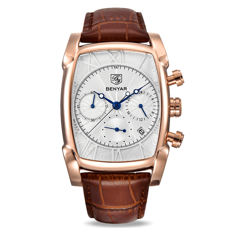 Montre Classique pour Hommes avec Bracelet en Cuir
