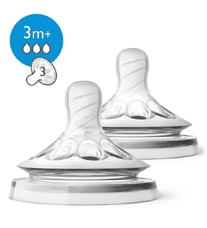 2 Tetines Debit Moyen Natural 3m+