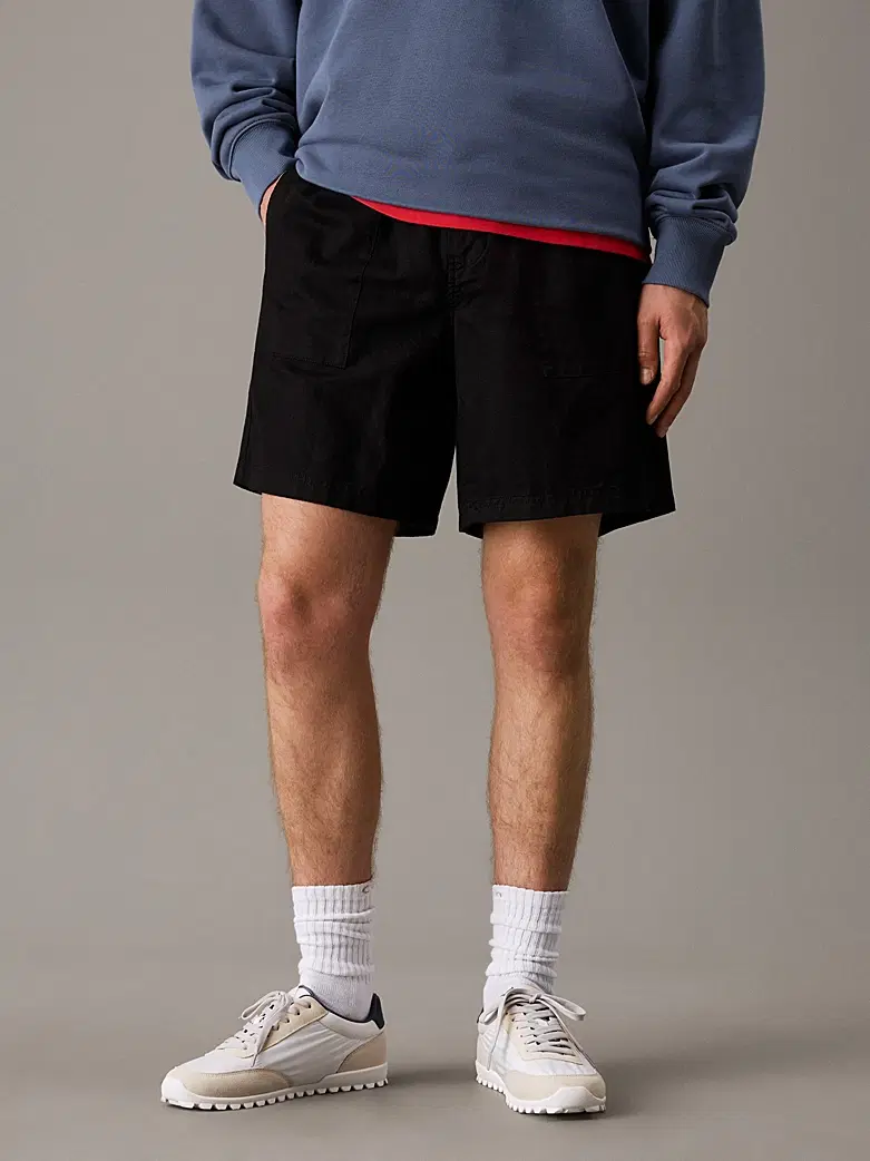 Short en Sergé de Lin et Coton