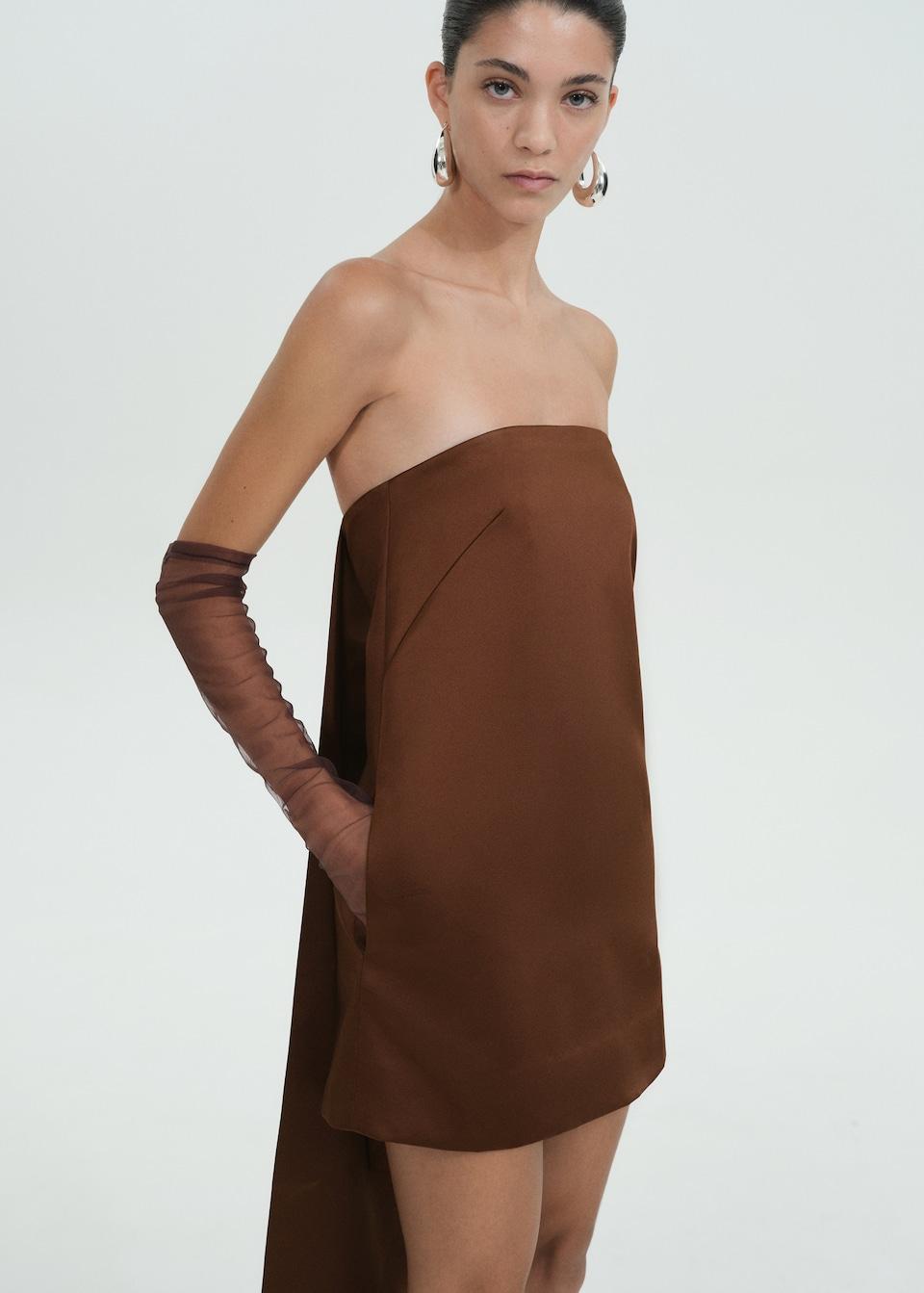 Robe Bustier Courte Satinée