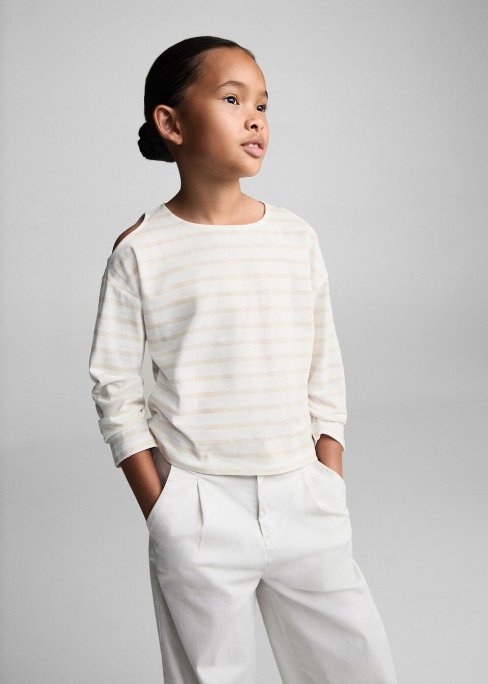 T-shirt Coton Ouverture Épaules