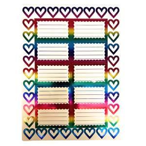 Étiquette pour Cahier Motif Cœur