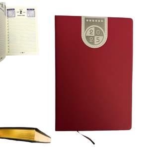 Agenda 2025 A5 en Simili Cuir  avec des Pages Dorée