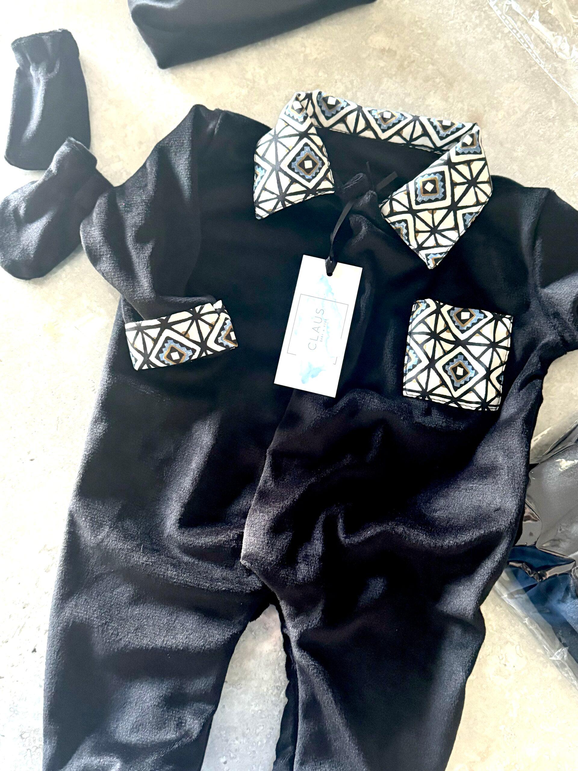 Grenouillère Velours Majorelle Nuit Pack Naissance