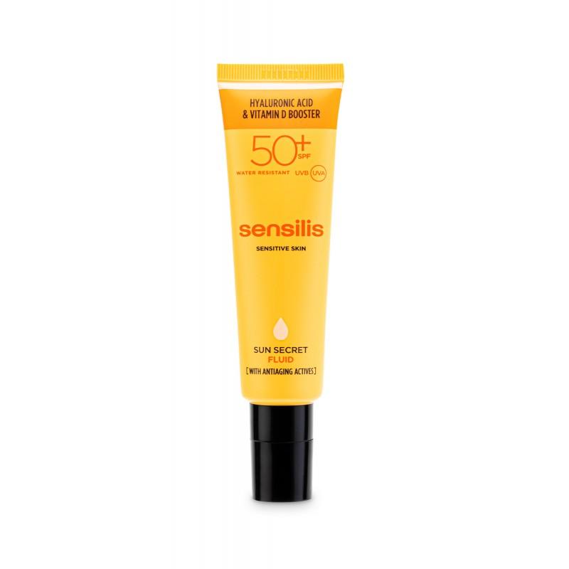 Sun Secret Fluid Spf 50+ – Solaire Anti-âge Hydratant à L’acide Hyaluronique