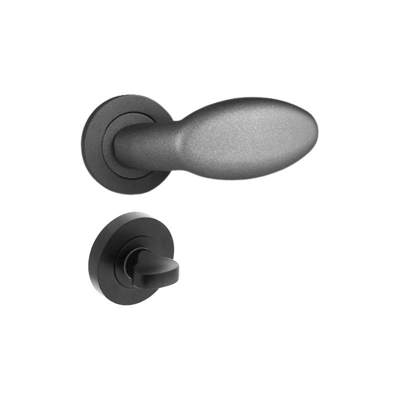 Ensemble Poignée/Rosace, Gris