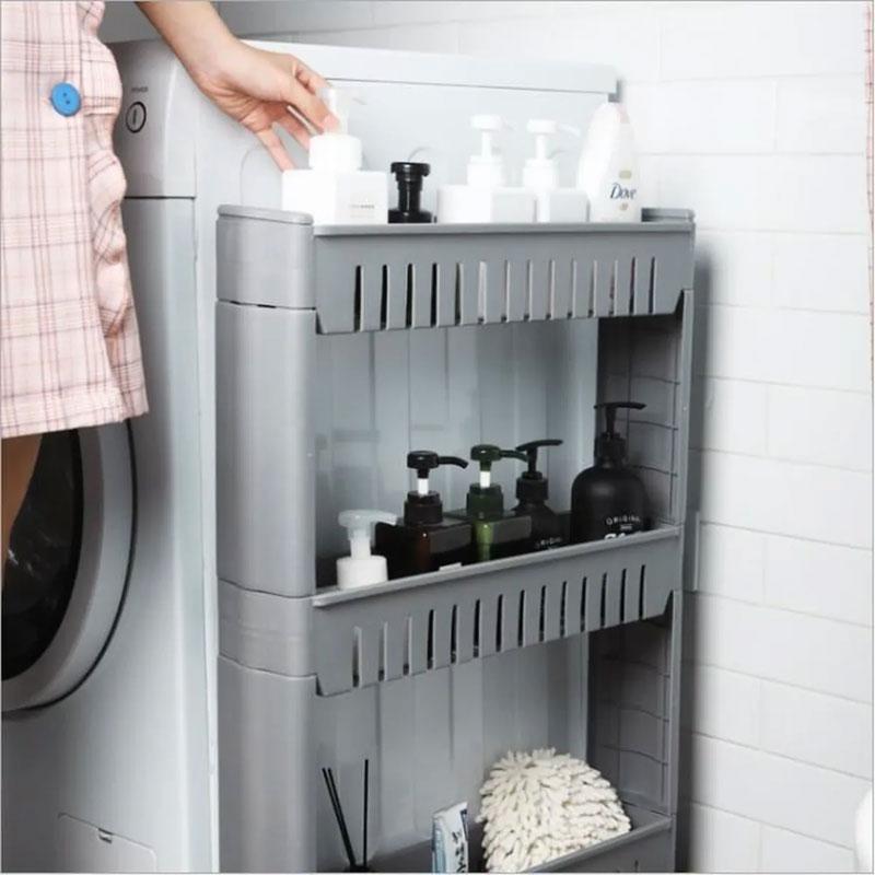 Meuble de rangement à roulettes (3 niveaux) Gris