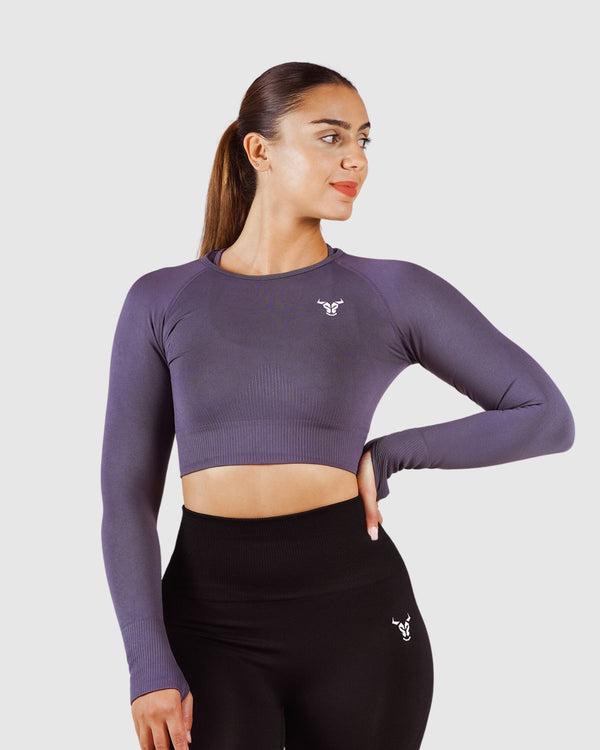 Essential Seamless Haut Court Femme Gris Fumé