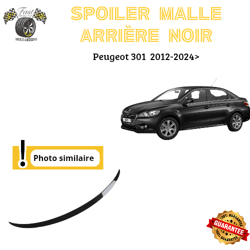 Spoiler arrière noir brillant sunplex pour Peugeot 301 2012-2024>