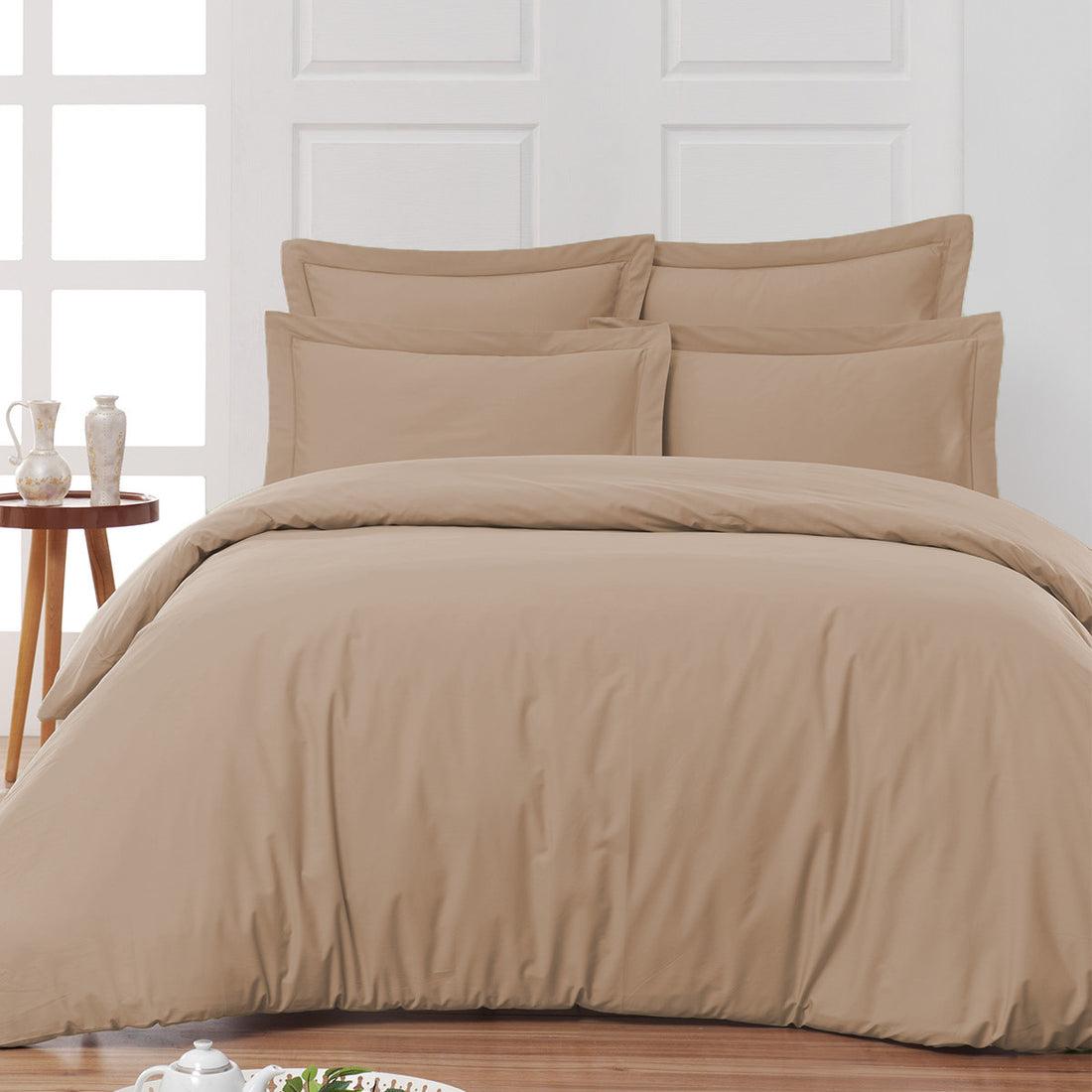 Housse Parure de Lit Coton Satiné 300 Fils - 4 Pièces (sans Couette)