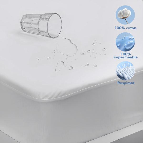 Protége Matelas Imperméable Respirant 100% Coton