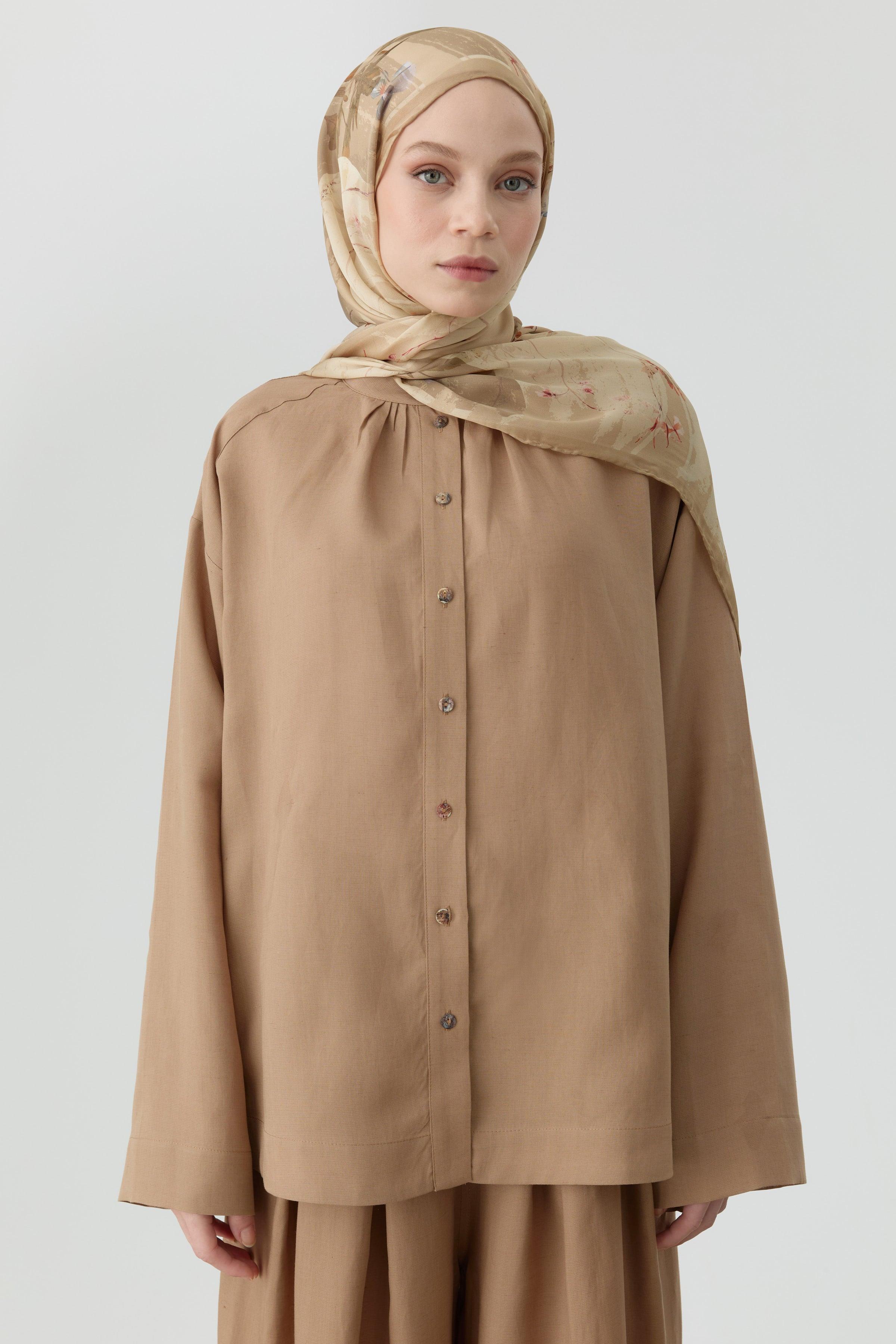 Chemise Fendue sur les Côtés - Taupe