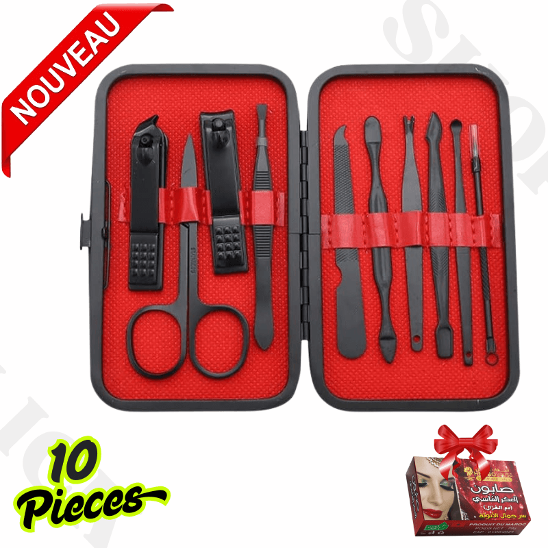 Coupe-ongles coupe en acier inoxydable 10 pièces kit de