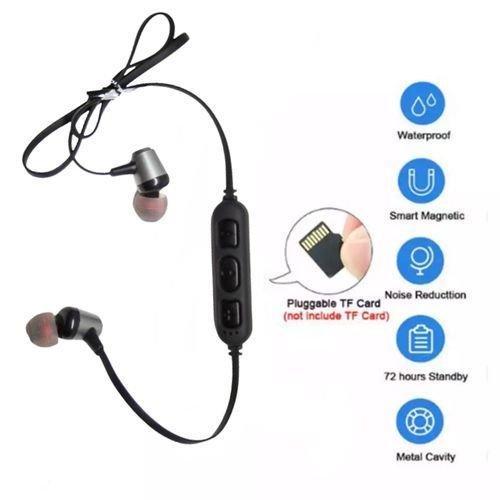 Écouteurs Bluetooth Magnétiques sans Fil avec Prise en Charge de Carte Sd Tf et Basses Stéréo