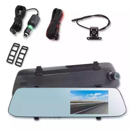 Full Hd 1080p 4.3 Pouces Rétroviseur Dvr Voiture 2 Caméra et Recul Dash Cam G-sensor Night Vision