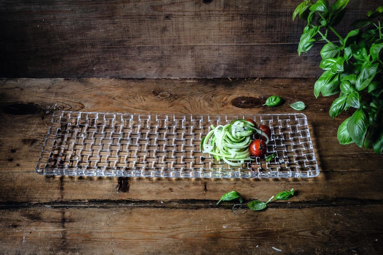 PLAT SIMPLE EN CRSITAL 42CM/17CM Assiette à gâteau vintage / assiette à gâteau rectangulaire, cristal , noble