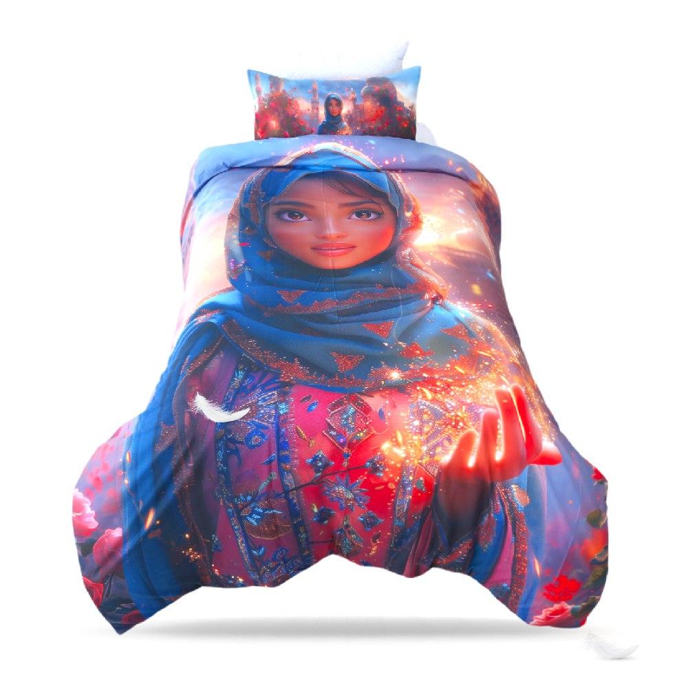 Housse de Couette Mystic Palace 1 Place (160x220 cm) + 1 Taies d’Oreiller // Collection Ma Petite Princesse