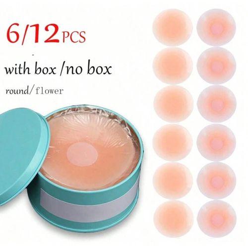 6 pièces Pétales de seins en silicone réutilisables, soutien-gorge invisible, cache-tétons invisible pour femmes