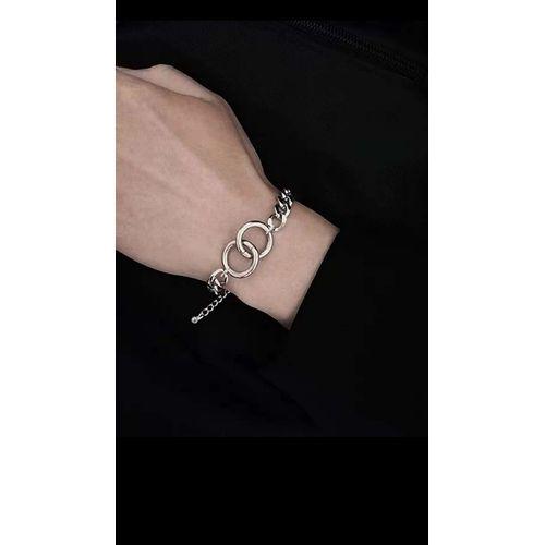 Bracelet Gourmette de Couleur Argent Tendance pour Homme