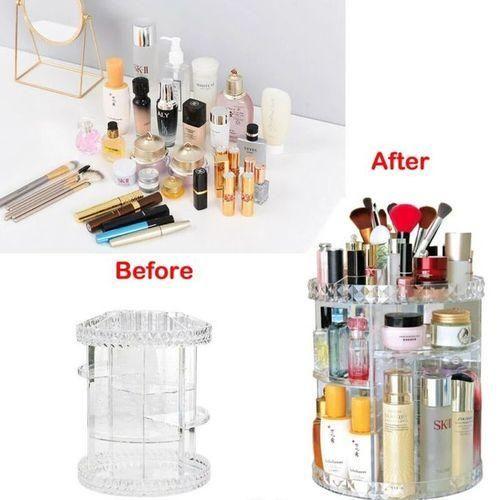 Organisateur Maquillage Rotatif 360° Transparent - Rangement Cosmétiques Premium - Accès Facile