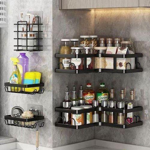 Étagère de Rangement dangle Organisateur Coin Salle de Bain Cuisine Douche SANS perçage