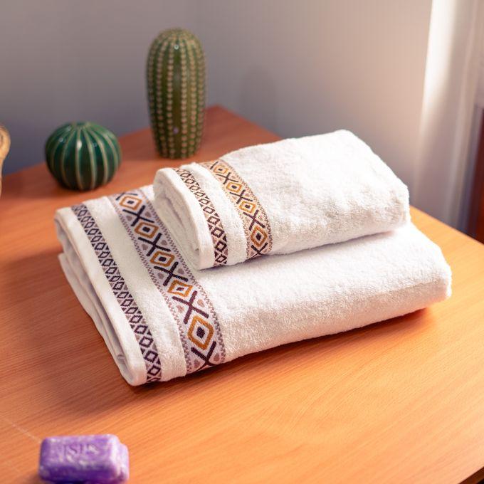 Berbère Pack 2 piece serviette 100% coton - blanc