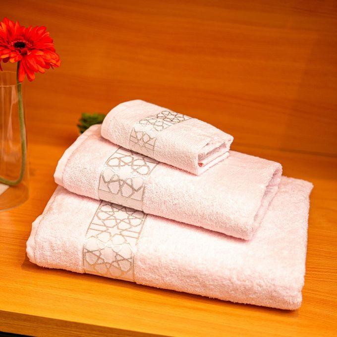 Arabesque Silver Pack 3 Serviettes Rose Bebe