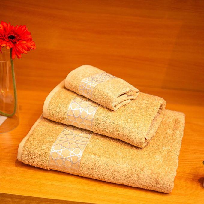 arabesque silver pack 3 serviettes beige